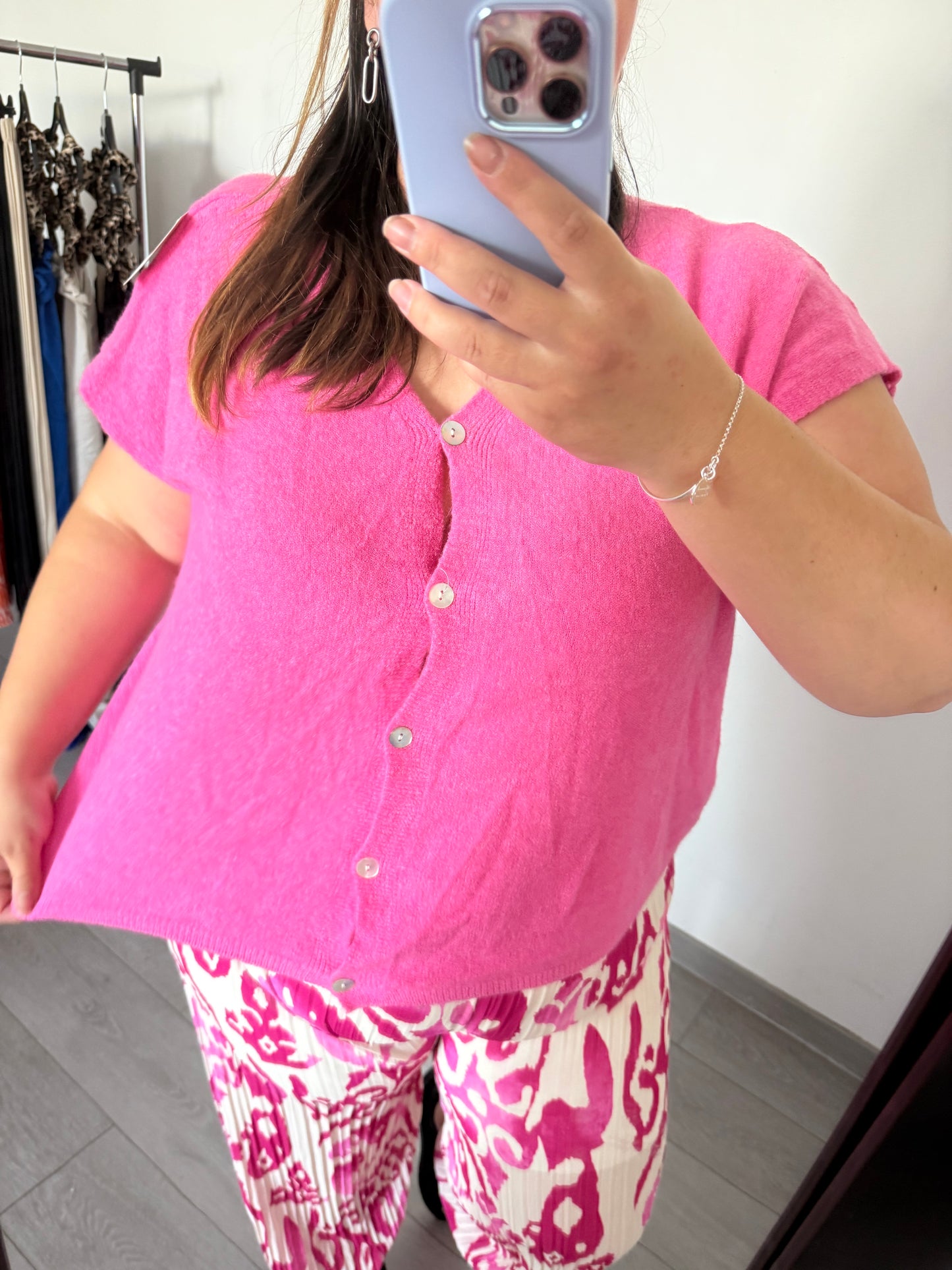 Gilet Léa Fushia