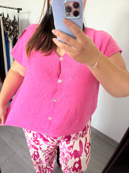 Gilet Léa Fushia
